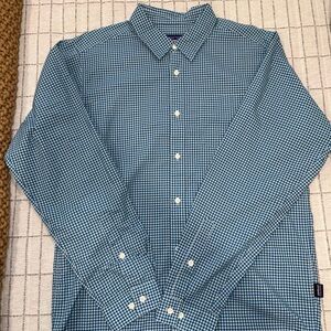Patagonia Men's Teal Checkered Button Down Shirt